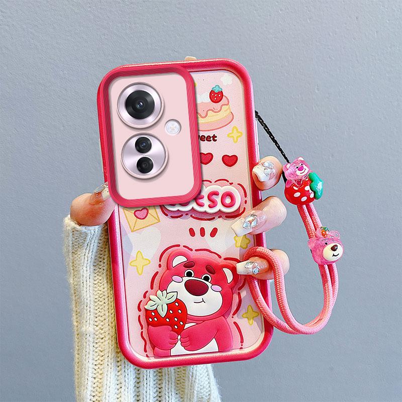 

KEYSION Противоударный чехол для OPPO Reno11 F 5G со шнурком Мягкий силиконовый милый 3D мультяшный кукольный чехол на заднюю панель телефона для OPPO A79 5G for OPPO A79 5G