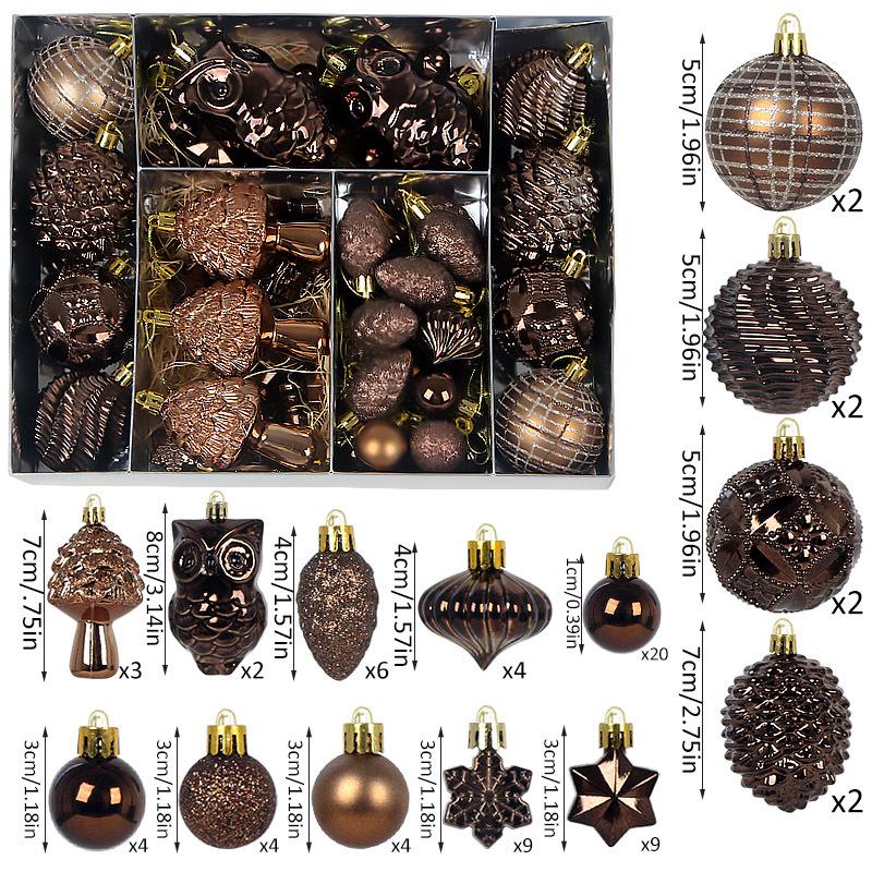 Retro Style Owl Christmas Tree Ornaments - Electroplated Painted Balls