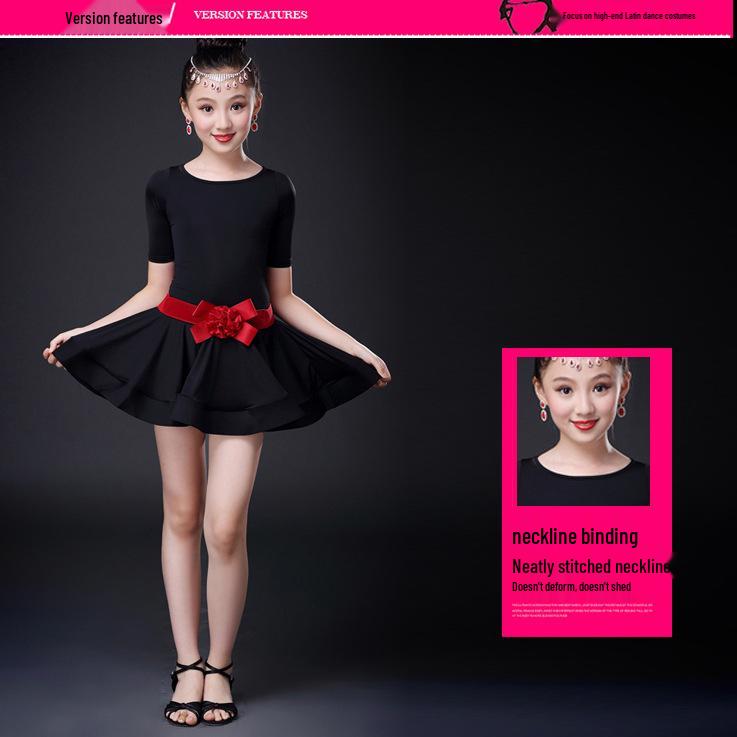 Girls' Tassel Latin Dance Dress - Kids Practice & Performance Summer Costume