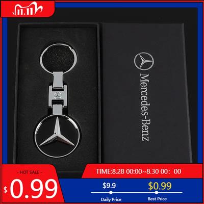 GLC GLB 3D Metaal Benz Logo Sleutelhanger Sleutelring Embleem Auto Accessoires Voor Mercedes Benz AMG W206 W220 W212 W201 W210 W108 W168 W2