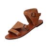 Sommerliche Damen Retro flache Freizeitsandalen mit Gürtelschnalle