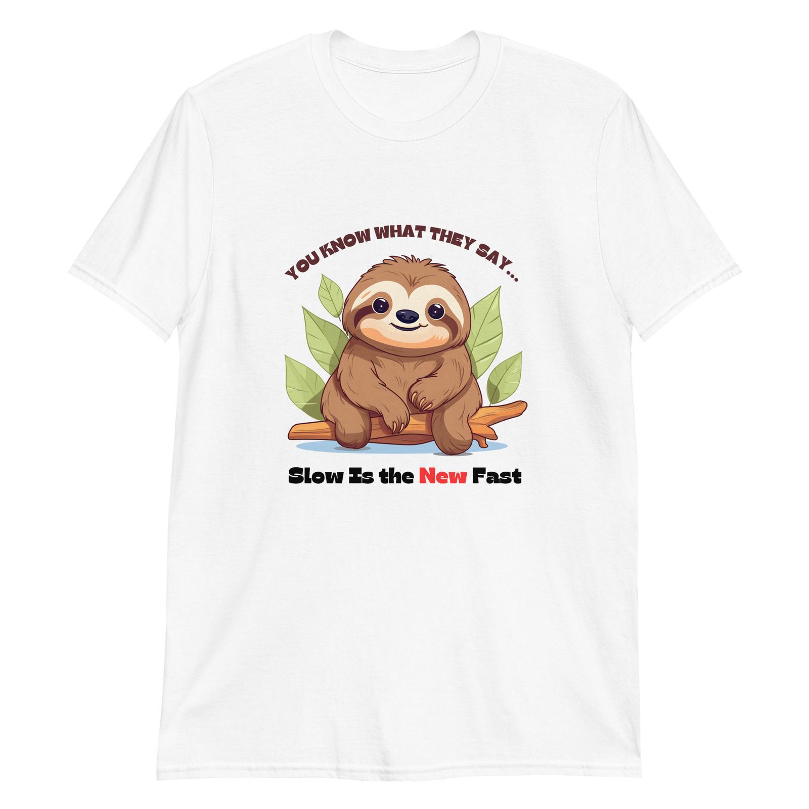 Slow is the New Fast Sloth T-Shirt Mens Womens Tees Top 4XL