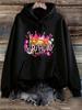 Fashionable And Creative Pattern Printed Women's Fashion Hoodie With Drawstring Hood Pullover Casual And Elegant Kangaroo Pock Wom