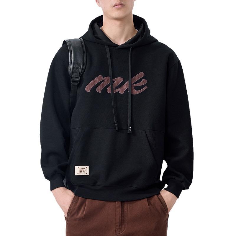 360G Heavy Hooded Sweater Men'S American Retro Loose Men'S Jacket Embroidered Top Trendy