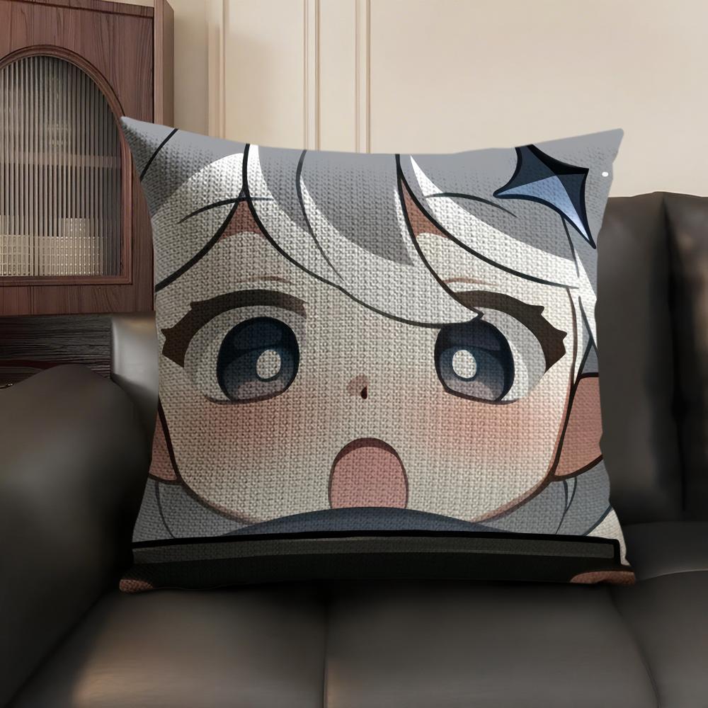 Paimon Cute Cute Genshin Impact Cushion Cover Natural Linen Organic Fabric DoubleSided Printing Sofa Home Decor Pillow Case