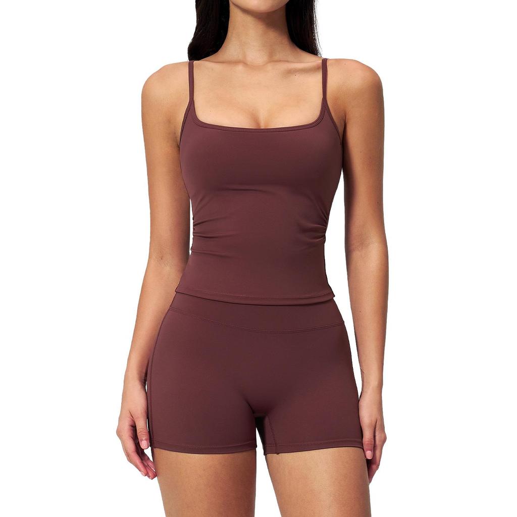 Women's Cross-Border Yoga Vest & Butt-Lifting Shorts Set for Running & Fitness
