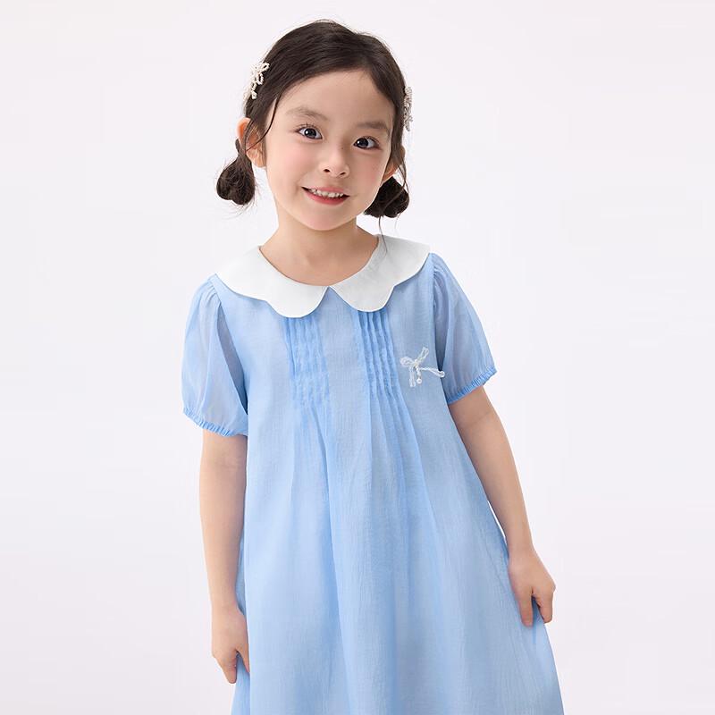 Little Yinman Girls' Puff Sleeve Bow Long Dress