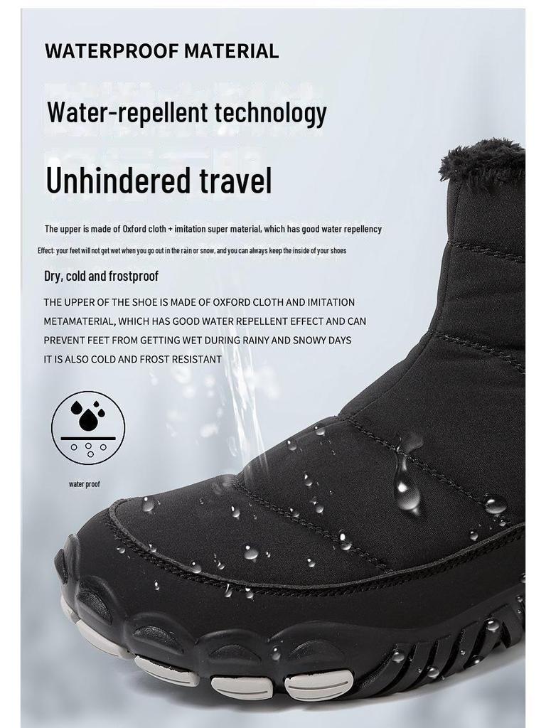 2024 Waterproof Velvet-Lined Snow Boots for Couples: Warm, Thick Cotton Casual Boots for Cold Weather