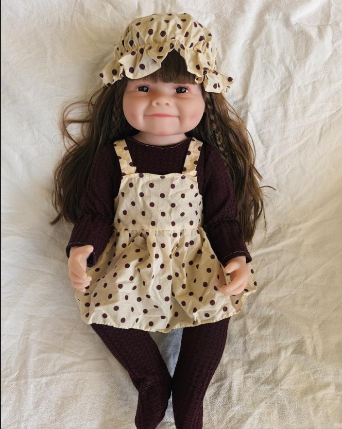 

Realistic Reborn Baby Doll 19.6 Soft Vinyl Newborn Girl Doll with Cute Outfits Handmade Lifelike Toddler Toy for Kids Birthday Christmas Gift