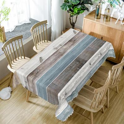 Vintage Wood Grain Rectangle Waterproof Tablecloth Table Decor Reusable Farmhouse Kitchen Dining Tablecloth Holiday Party Decor