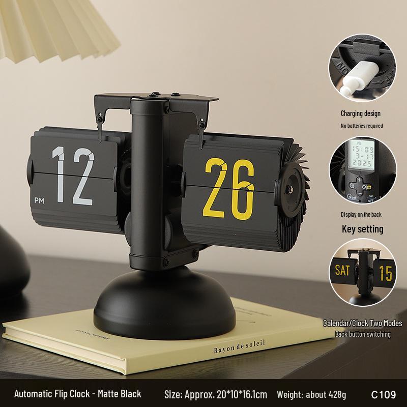 Mechanical Desk Clock: Automatic Page-Turner for Home Decoration