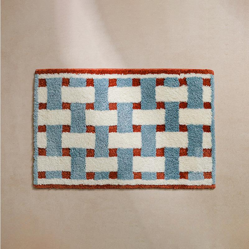 Middle ancient style bathroom entrance absorbent anti slip floor mat,retro plush bathroom dirt resistant floor mat,toilet carpet