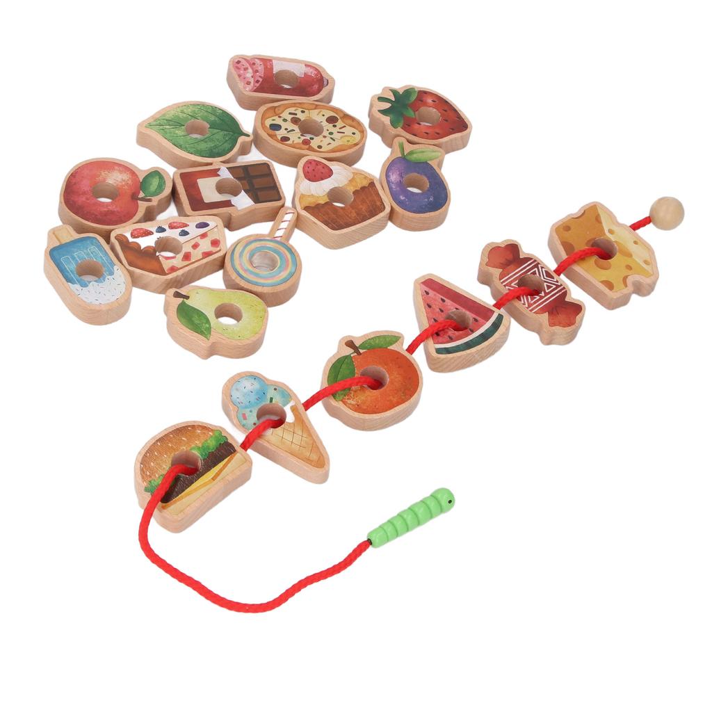 Threading Stringing Game Wooden Lacing Beads Toy Logical Thinking Early Educational Toy for Toddler