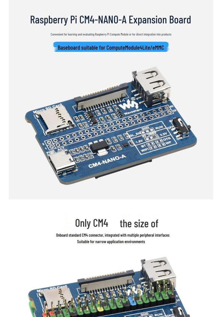 Raspberry Pi CM4 Expansion Board with 8MP Camera, HDMI, CSI Interface, and Gigabit Ethernet