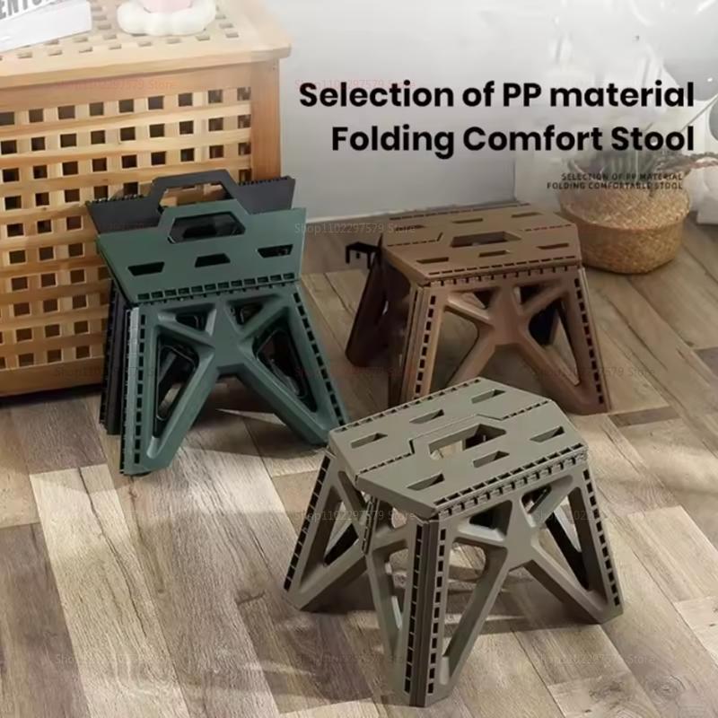 Portable Ergonomic Folding Stool Lightweight Compact Heavy Duty Chair For Outdoor Fishing Camping Barbecue Hiking And Home Use