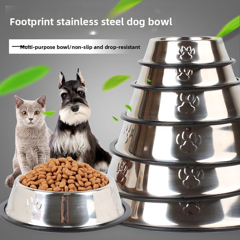Stainless Steel Dog Bowl - Anti-slip and Anti-toppling - Large-sized Dog Feeding Bowl for Large Dogs - Pet Feeding Set
