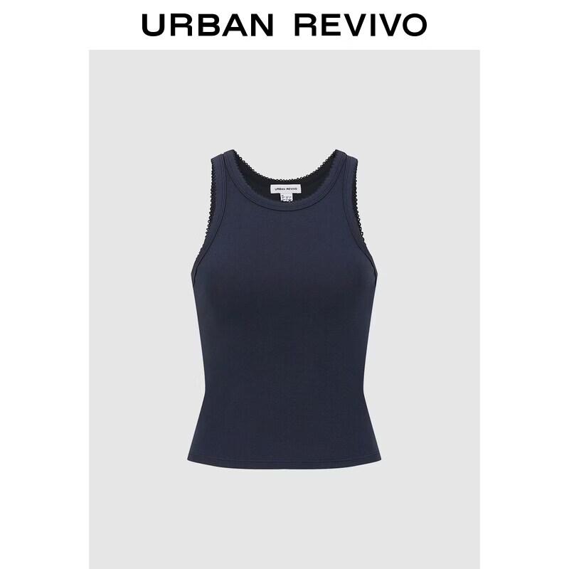 UR2026 Women s Casual Wave Trim Slim Crop Vest XS