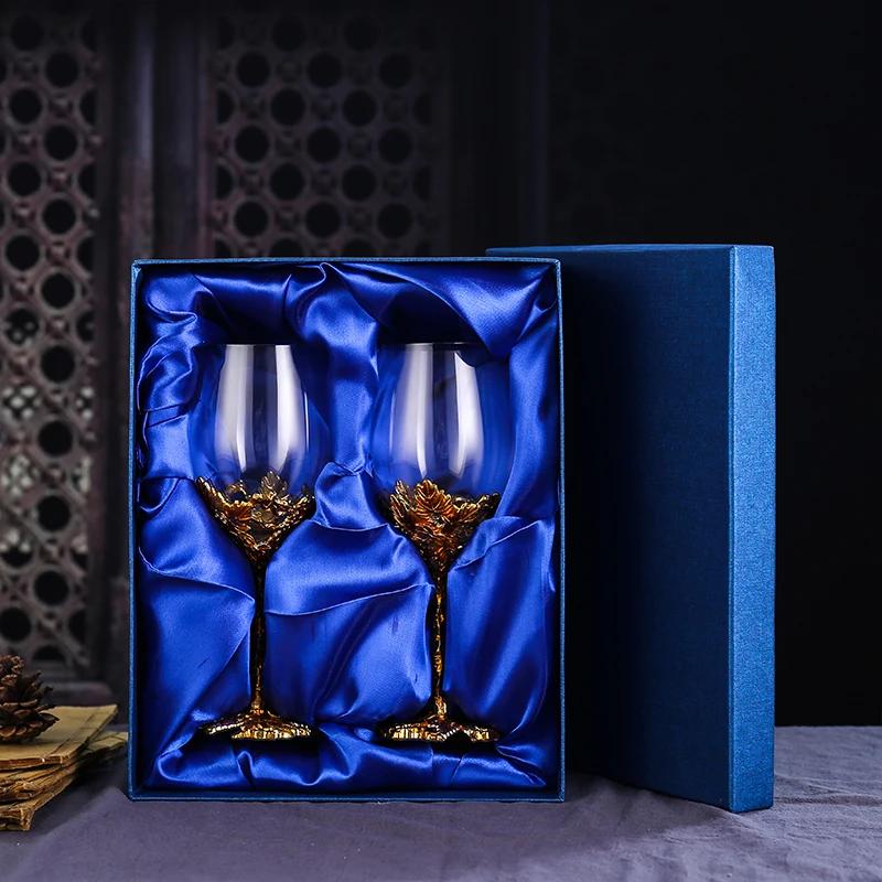 350ml Creative Crystal Glass Wine Glass Decanter Set European High-footed Cocktail Wine Glass Set Gift Box Wine Set Wedding Gift