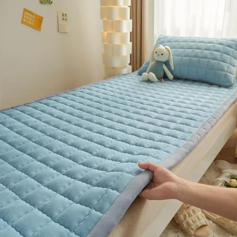 1PC Multi Size Soft Thin Mattress Printed Class A Milk Flour Mattress Solid Color Mattress Tatami Student Dormitory Rental House