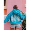 American Retro Floral Letter Print Grey Sweatshirt 2025