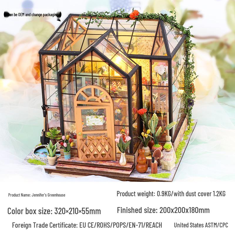 DIY Handcrafted Miniature Jenny's Flower House Model - Christmas Ornament Toy Gift