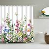 Cartoon Animals Elephant Flamingo Bathroom Curtains Waterproof Polyester Flowers Plant Printed Shower Curtains With 12 Hooks