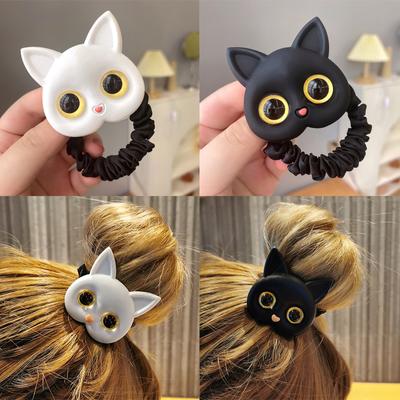 Frauen Niedliche Katze Haargummis Gummibänder Elastische Haarbänder Koreanische Kopfbedeckungen Kinder für Mädchen Schöne Haarschmuck Ornamente