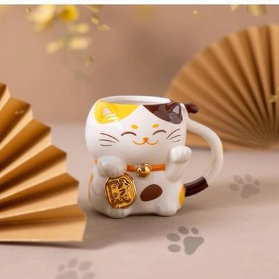 

Керамическая кружка Starbucks Asia Fortune Lucky Cat 2026 года, 15 унций