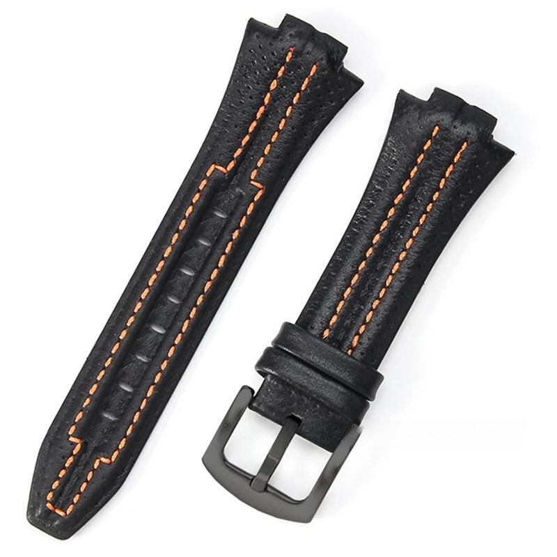 15x27mm Genuine Leather Watchband for Seiko SNL021P1 SNL017P1 SNA595P2 SNL029P2 Waterproof Wristband Replacement Bracelet Belt
