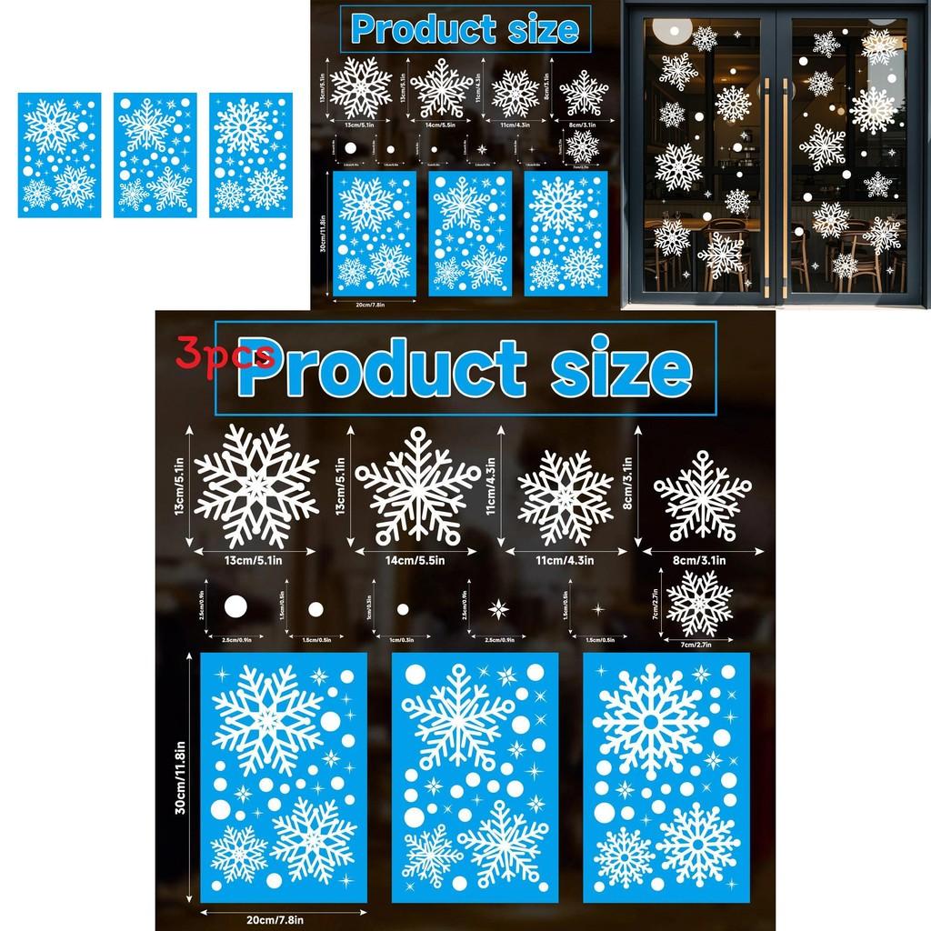 Julsnöflinga Statiska Klistermärken Fönsterdekaler PVC-material för Högtidsdekoration och Säsongsbetonad Fönsterkonst