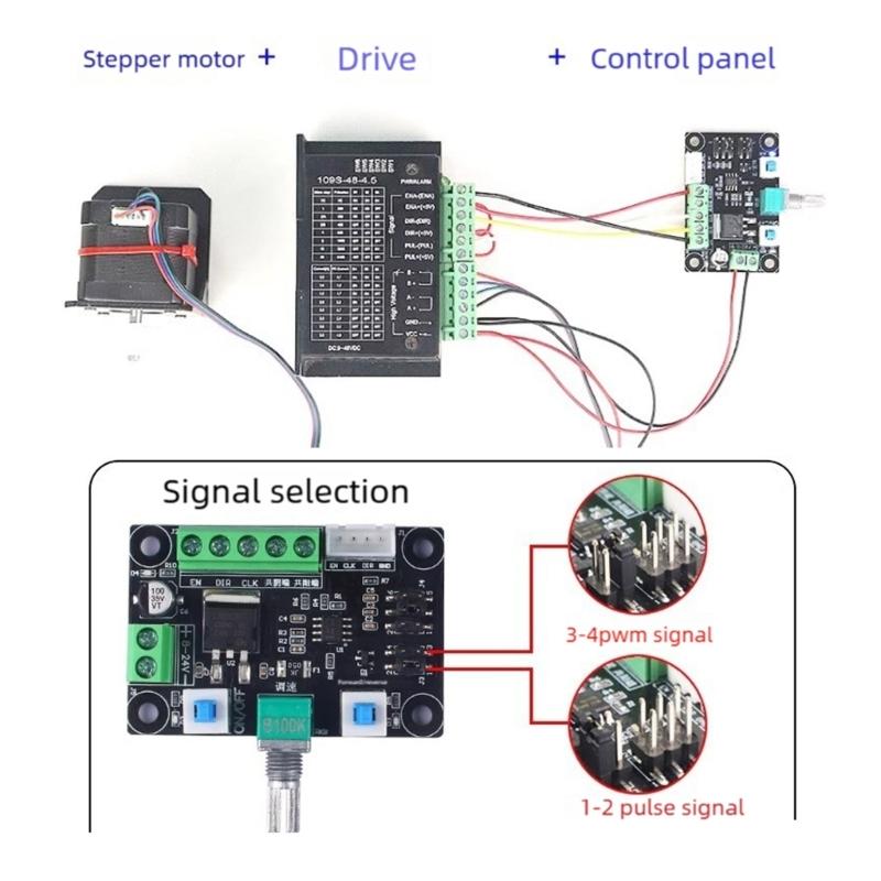 Stepper Motor Speed Controller Module 24V 12V Compatible Three Frequency PWM Pulse Generator Forward Reverse Function