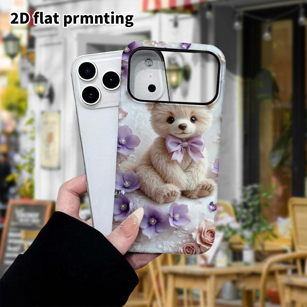 Phone Case: 2D Flat Design Suitable for iPhone 18 17 16 15 14 13 Pro Film Protective Case, Couple Style, Light Brown Bear, Christmas and Halloween Gif