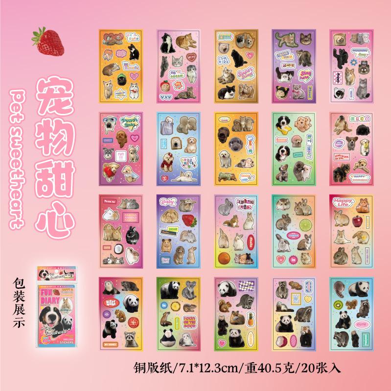 MINKYS 20 sheets/Piece Kawaii Scrapbooking Stickers Journal Decorative Sticker Accessories Stationery