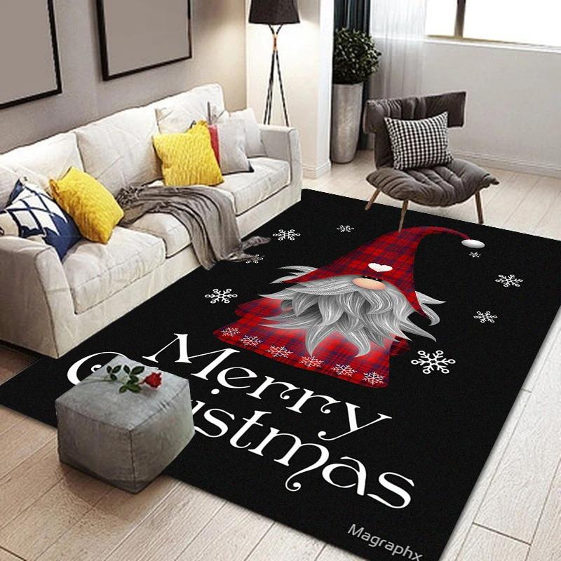 C-Christmas dwarf print carpet yoga mat bedroom decoration carpet living room bathroom decoration floor mat birthday gift