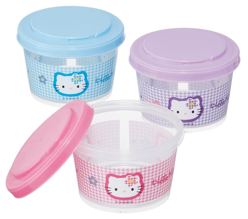 Skater Storage Set of for Side Made in Sanrio Hello Kitty Containers, 3, 240ml, Dishes, Japan, Kaohana, SIJ3-A