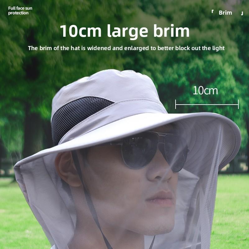 Outdoor Mosquito Net Hat With Sun Protection For Fishing Enthusiasts