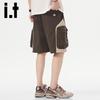 Izzue IT Men's Color-Block Ice Silk Cargo Shorts