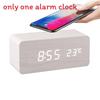 Modern Wooden Led Digital Clock With Temperature Display For Home Office Decor
