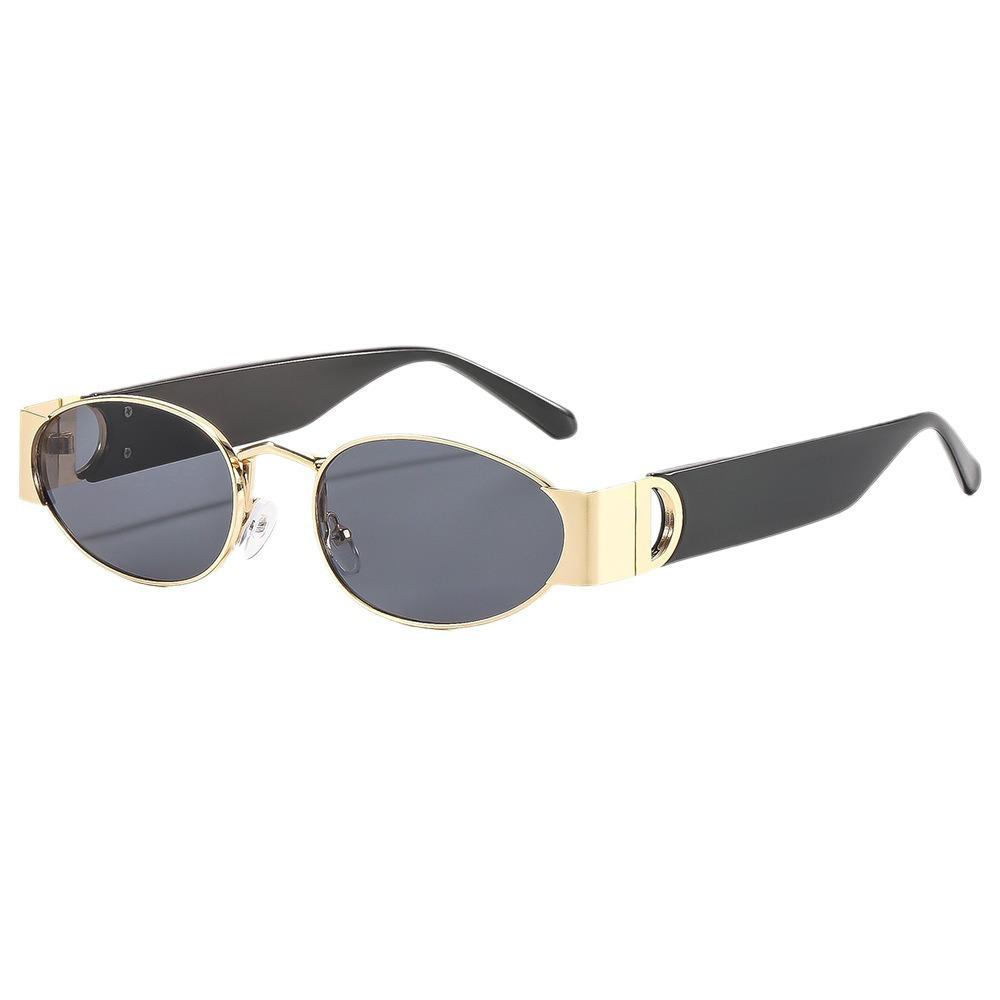 Premium new sunglasses retro versatile hollow glasses legs sunglasses European and American fashion street photography sunscreen glasses