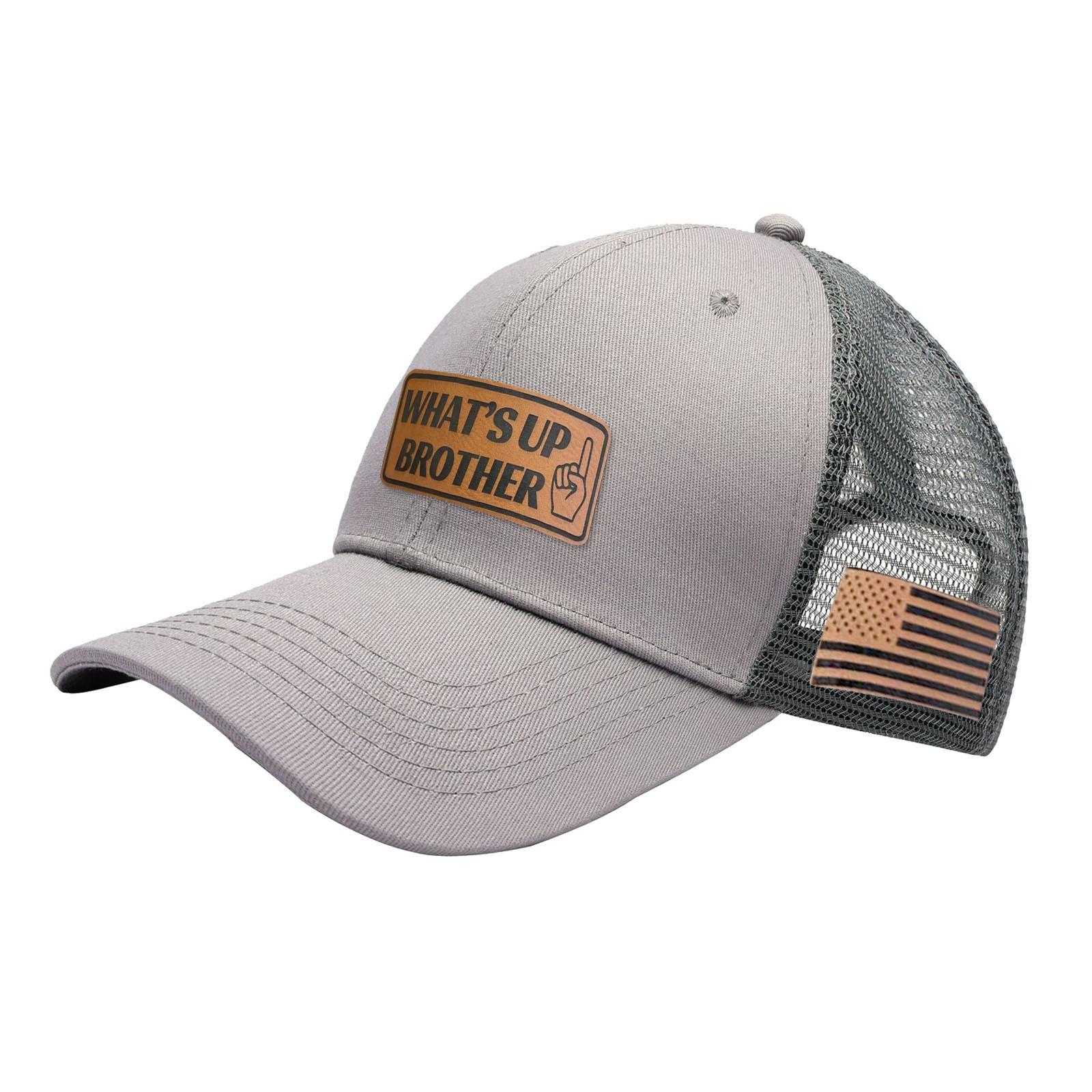 

Сетчатая шляпа дальнобойщика, кожаная нашивка дальнобойщика для мужчин и женщин, бейсбольная кепка с корпусом Snapback One Size