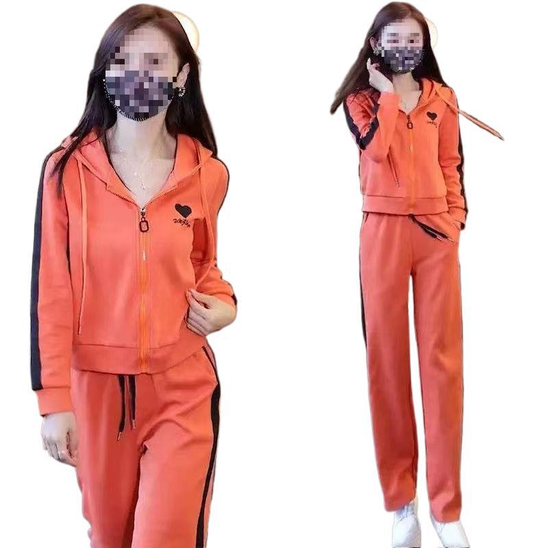 Versatile Slim Fit Sports Pants & Hooded Zipper Jacket Set