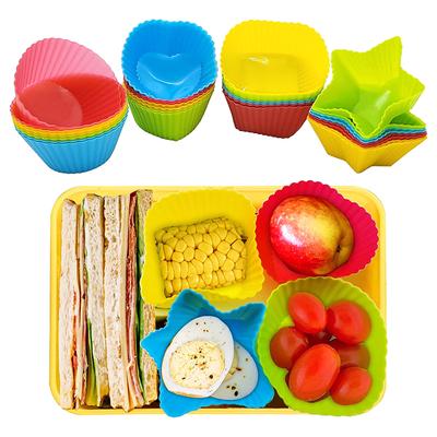 5Pcs Silicone Cake Mold Round Muffin Cupcake Baking Molds Reusable Diy Cake Decorating Tools Wedding Birthday Party Decorations