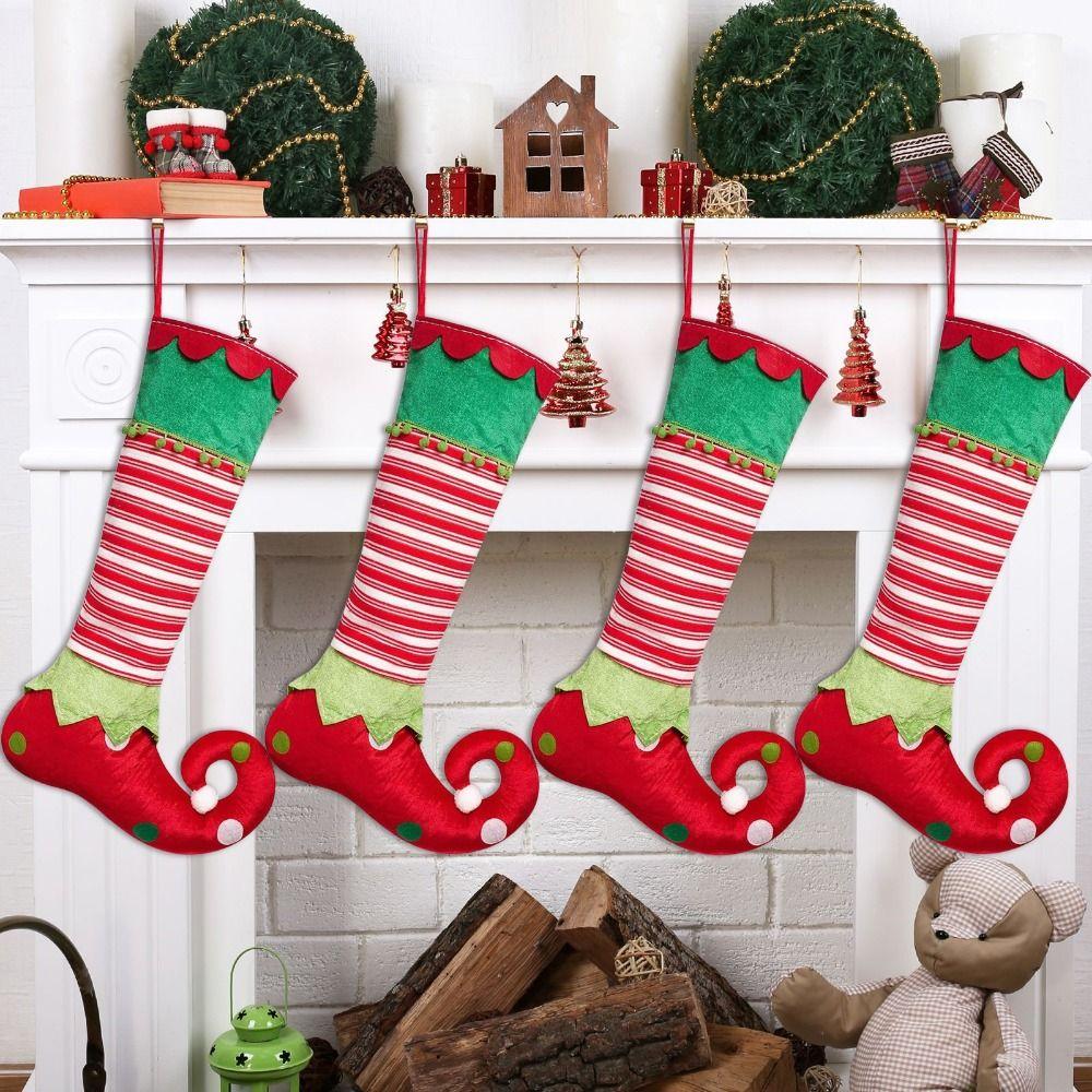 

Hanging Elf Style Candy Bag Decorative Elf Christmas Stockings New Year