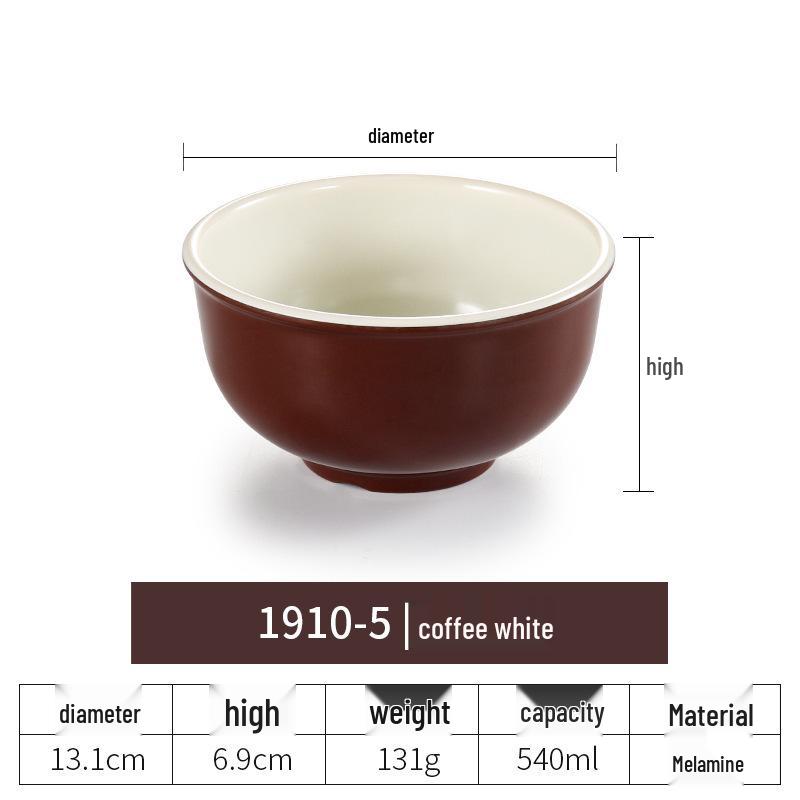Melamine White Noodle Bowl, Imitation Porcelain, Large Plastic Soup/Rice Bowl for Commercial Use.
