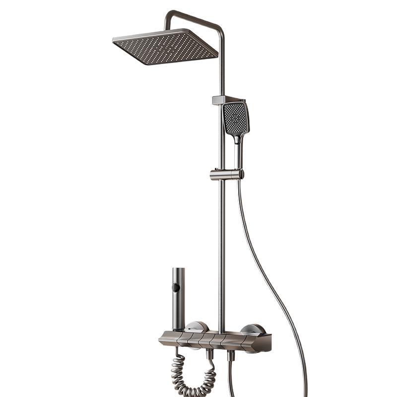 Space Aluminum Shower Faucet Set with Digital Display & LED Light Shower Head