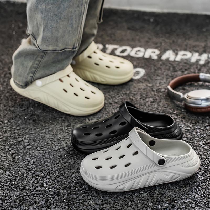 Fashion New Men's Outdoor Sandals Sport Slippers Beach Slides Breathable Soft Clogs Men Casual Garden Shoes Non-slip Men Outdoor Sandals