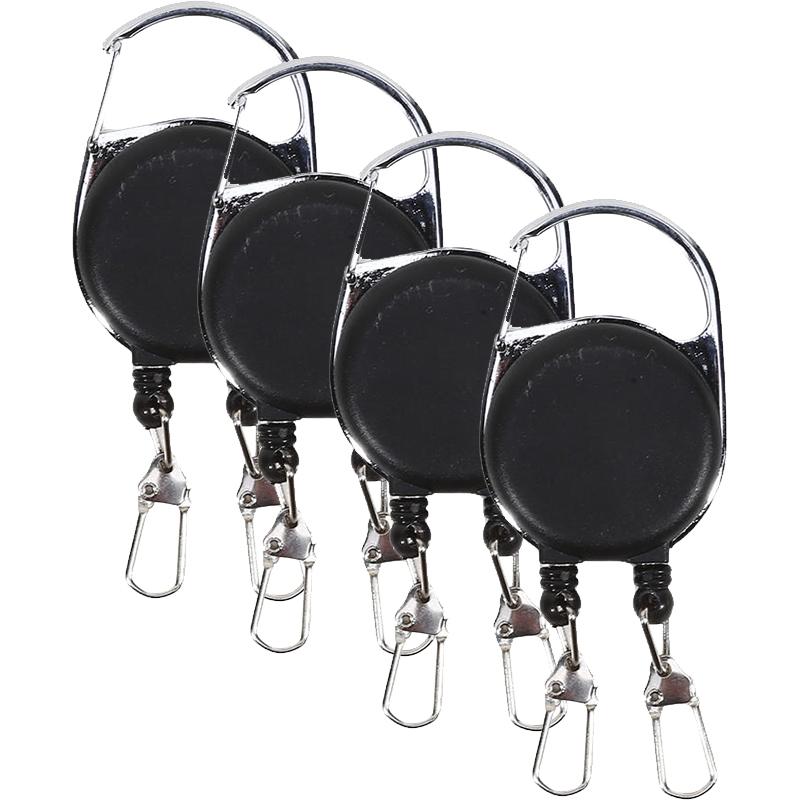 Double Head Retractable Keychain With Unique Anti-Lost Easy Pull Buckle Creative Keyring Badge Reels ID Card Holder 1/2/3/4/5PCS
