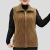Autumn and Winter Women's Plush Knitted Vest Thick Fleece-lined Cardigan Vest