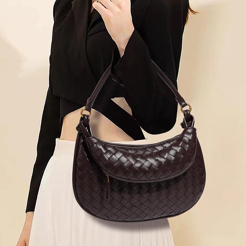 Borsa a mano Premium Sense Niche da donna, a tracolla singola, da ascella, alla moda, intrecciata a mano