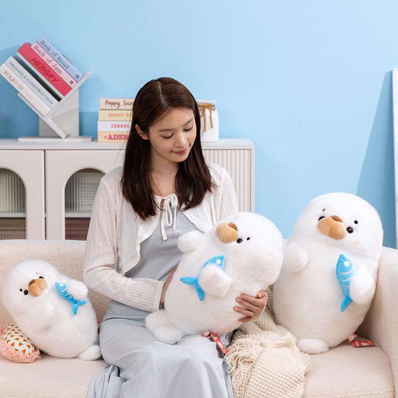 Plush Seal Toy With Pp Cotton Filling For Kids Sleep Aid And Gift